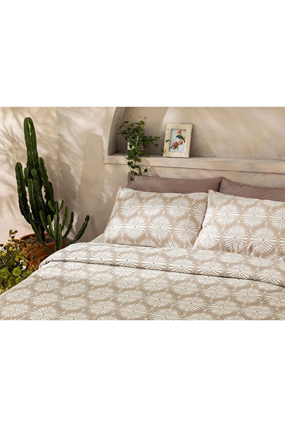 Baskılı Tek Kişilik Pike 150x220 cm Bej