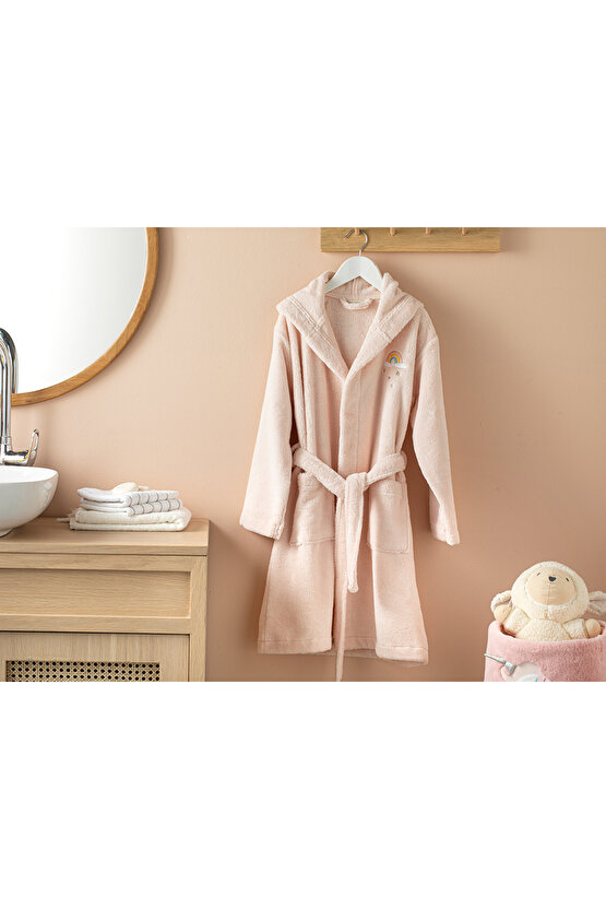 Rainbow Triga Nakışlı Çocuk Bornoz 4-6 Yaş Pembe