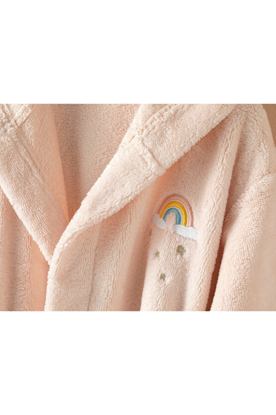 Rainbow Triga Nakışlı Çocuk Bornoz 4-6 Yaş Pembe