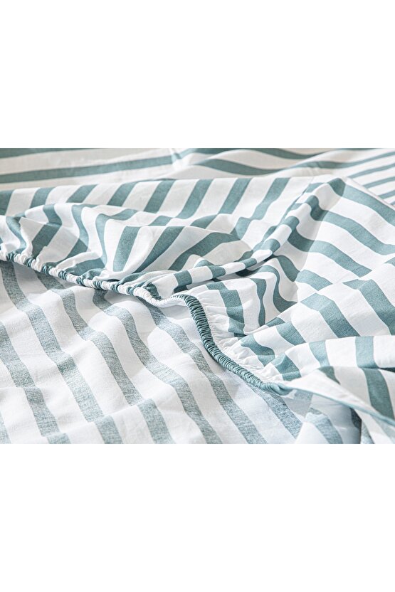 Stripe Pamuklu Çocuk Las.çarşaf Tkm 100x200 Cm Mavi