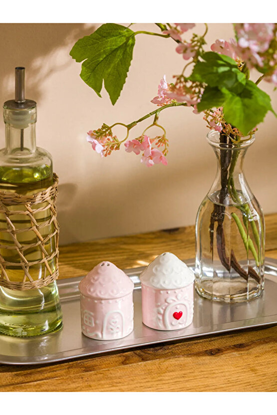 LCW HOME Pembe Kurabiye Ev Seramik Tuzluk Ve Biberlik