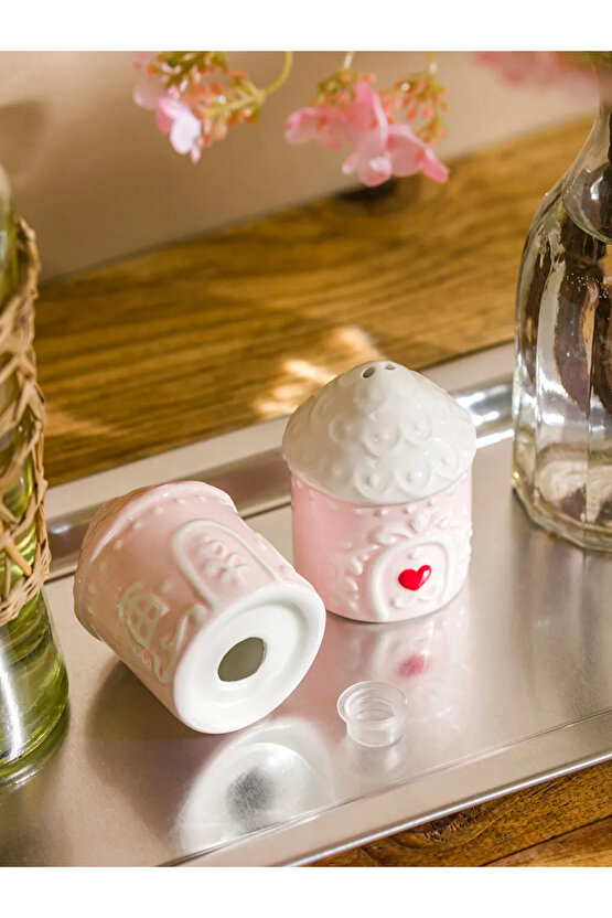 LCW HOME Pembe Kurabiye Ev Seramik Tuzluk Ve Biberlik