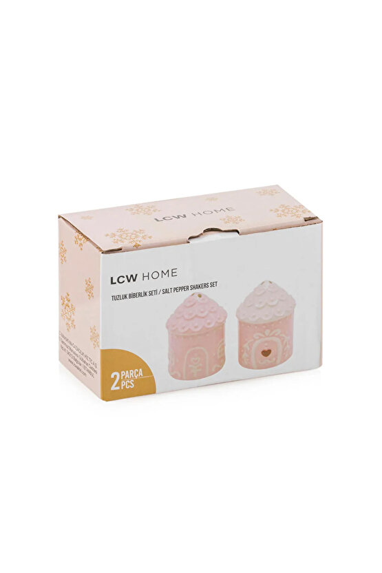 LCW HOME Pembe Kurabiye Ev Seramik Tuzluk Ve Biberlik
