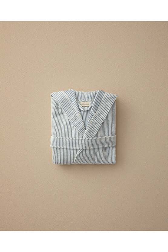 %100 Pamuklu Çocuk Bornoz Mavi