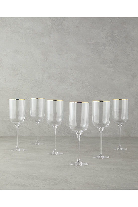 Bridgette Cam 6lı Kadeh 350 ml Gold