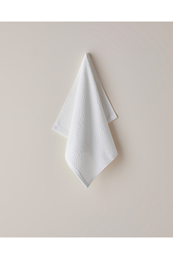 Wave Pamuk Yüz Havlusu 50x70 cm Ekru