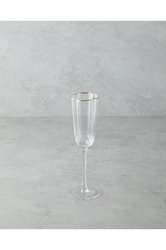 Reina Cam El Yapımı 2’li Kadeh 180 ml Şeffaf-Gold