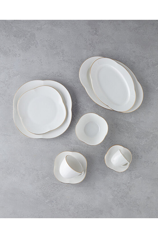 Aren Porselen 4 Parça 2 Kişilik Kahve Fincan Takımı 80 ml Gold