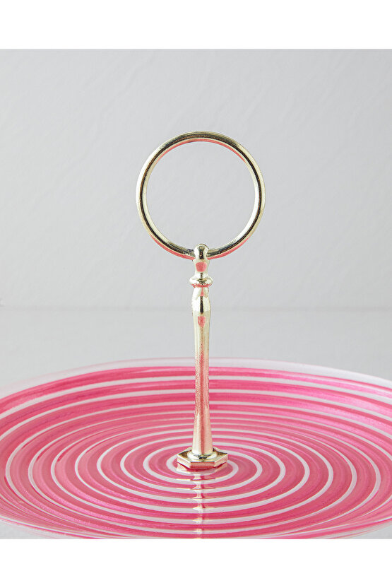 Swirly Cam Katlı Servis 21x28 cm Pembe
