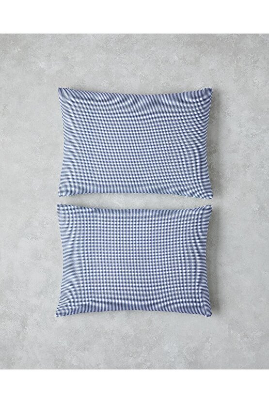 Petit Check Pamuklu 2li Yastık Kılıfı 50x70 cm Yeşil-Mavi