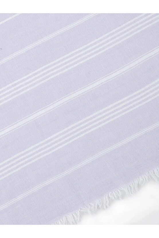 LCW HOME Lila Çizgili Saçaklı Pestamal Havlu 90x165 Cm