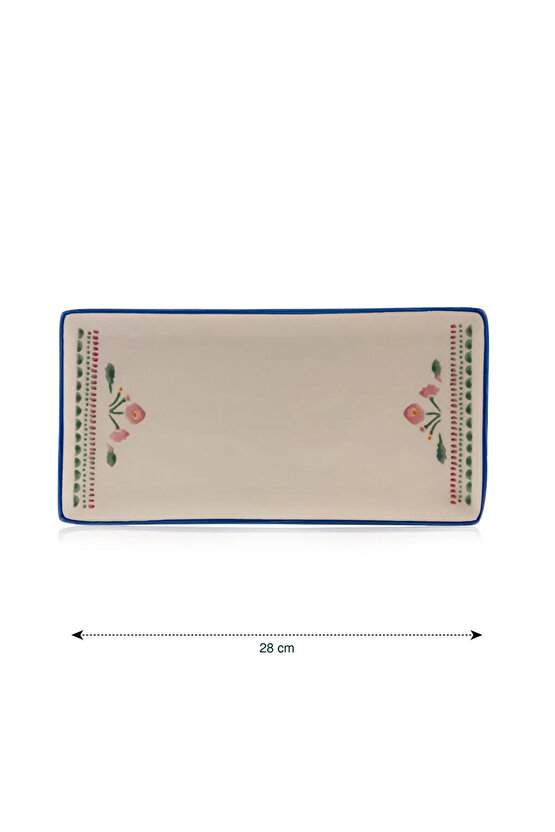Karışık Çiçek Baskılı Seramik Sunum Tabağı 28 Cm