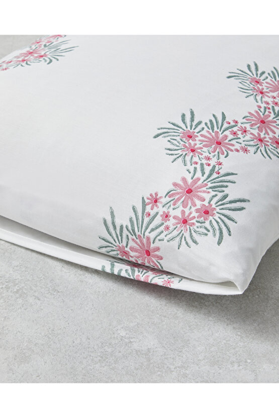 Daisy Chain Kolay Ütülenir 2li Yastık Kılıfı 50x70 cm Pembe