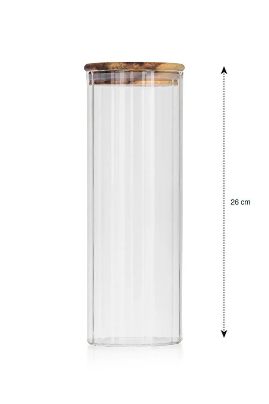 LCW HOME Renksiz Ahşap Kapaklı Cam Saklama Kabı 11 Cm