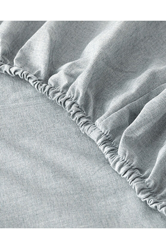 Flower Heaven Dijital Baskılı Soft Cotton Çift Kişilik Çarşaflı Nevresim Takımı Gri