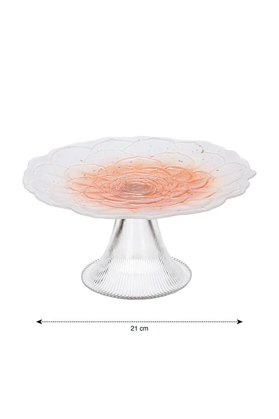 LCW HOME Ekru Ayaklı Cam Sunumluk 21 Cm