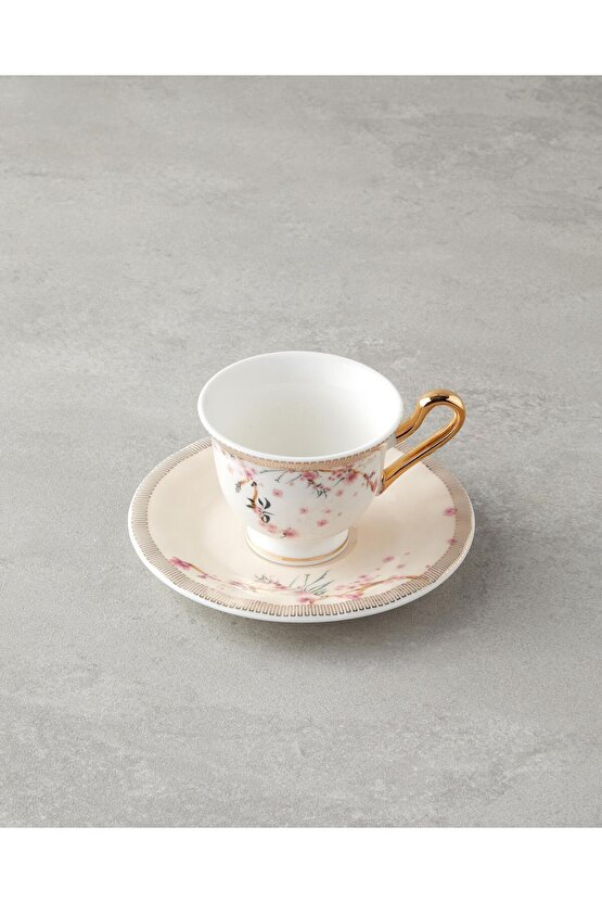Sakura Dream New Bone China 4 Parça 2 Kişilik Kahve Fincan Takımı 90 Ml Pembe