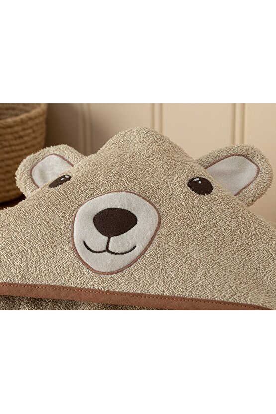 Bear Pamuk Bebe Havlu 75x75 Cm Kahve