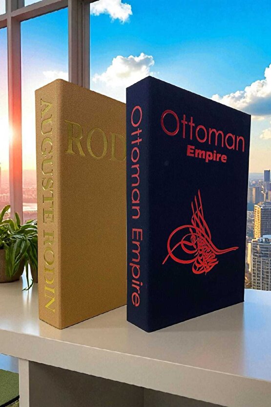 2’li Kumaş Kaplı Kitap Görünümlü Dekoratif Kutu | Hediye & Takı Kutusu