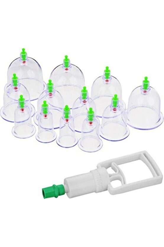 Vakumlu Hacamat Kupa Çekme Seti Masaj Aleti 12li