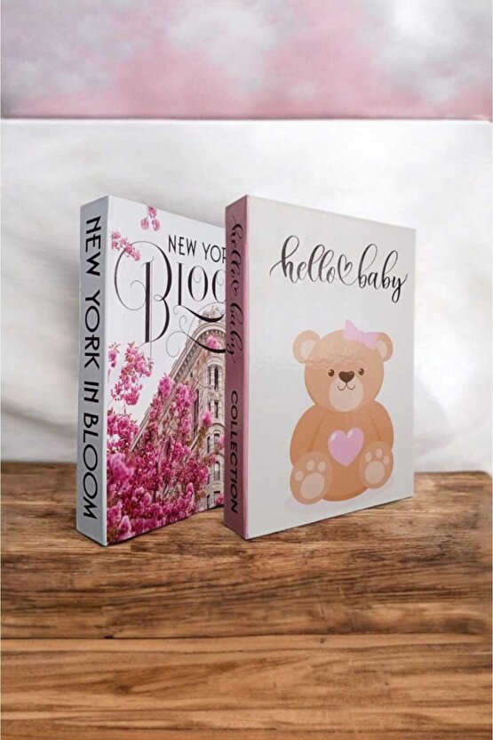 Dekoratif Kitap Görünümlü Kutu 2li Set Decorative Book Looking Box