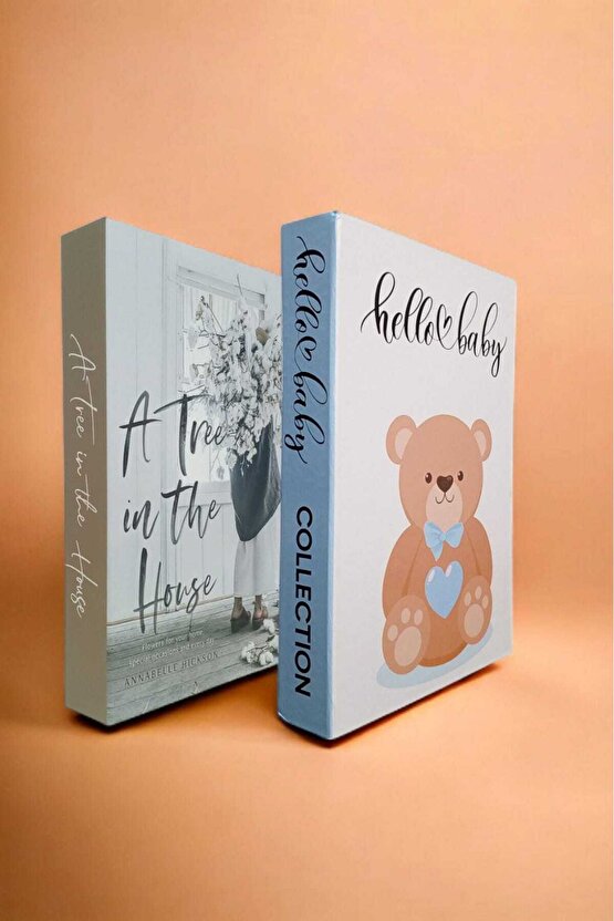 Dekoratif Kitap Görünümlü Kutu 2li Set Decorative Book Looking Box