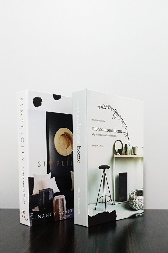 2li Dekoratif Kitap Kutu Görünümlü SimpleCity & Monochrome Home Temalı