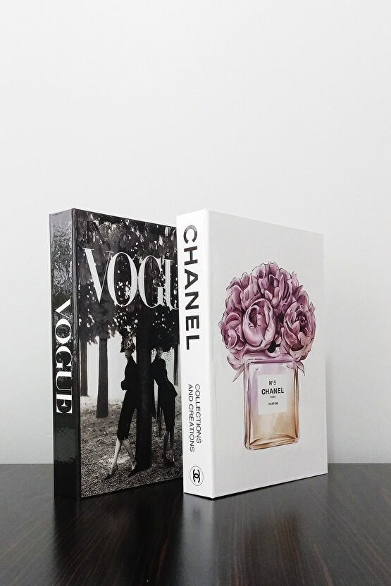 2li Dekoratif Kitap Kutu Görünümlü Iki Kadın & No5 Parfüm Temalı