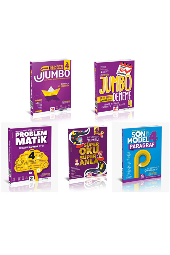 4.Sınıf Jumbo Olimpiyat Soru Bankası Haftalık Deneme Problemmatik Süper Oku Anla Son Model Paragraf