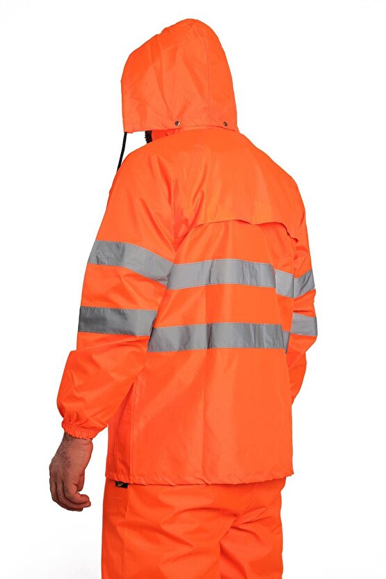 BESTGUARD Yağmurluk Oxford Reflektörlü Turuncu Takım
