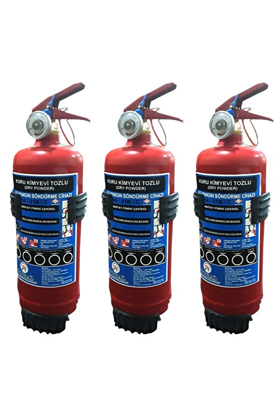 Şok Kampanya 2 Adet 1kg Yangın Tüpü Tüv-türk Muayeneye Uyumlu 4 Yıl Garantılı Askı Aparatı