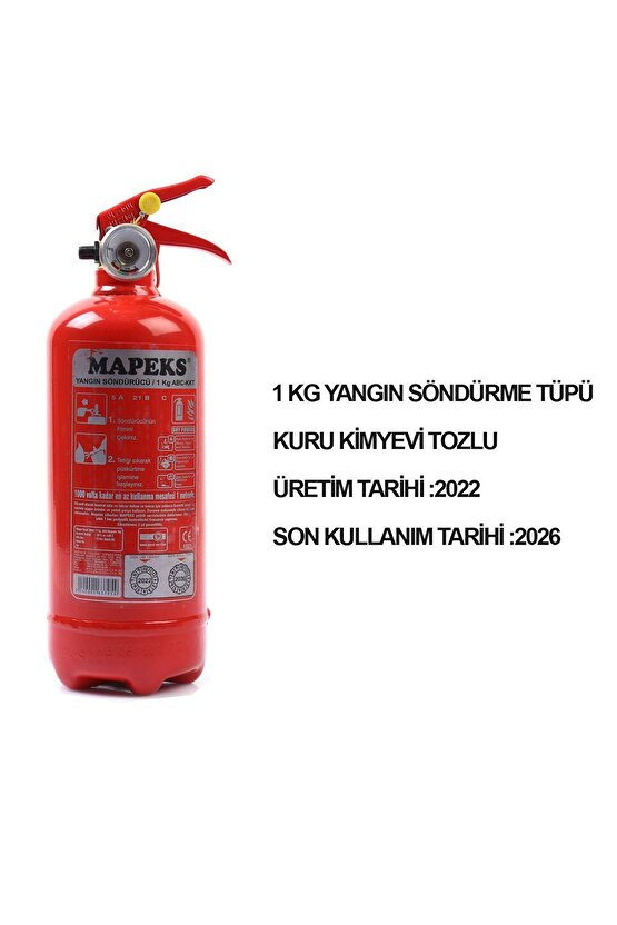 Mapeks Araç Yangın Tüpü 1 Kg Ve 2 Adet Reflektör Ve Kayma Takozu Oto Trafik Seti