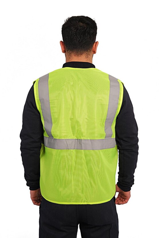 REFREKTÖRLÜ MÜHENDİS YELEĞİ CEPLİ