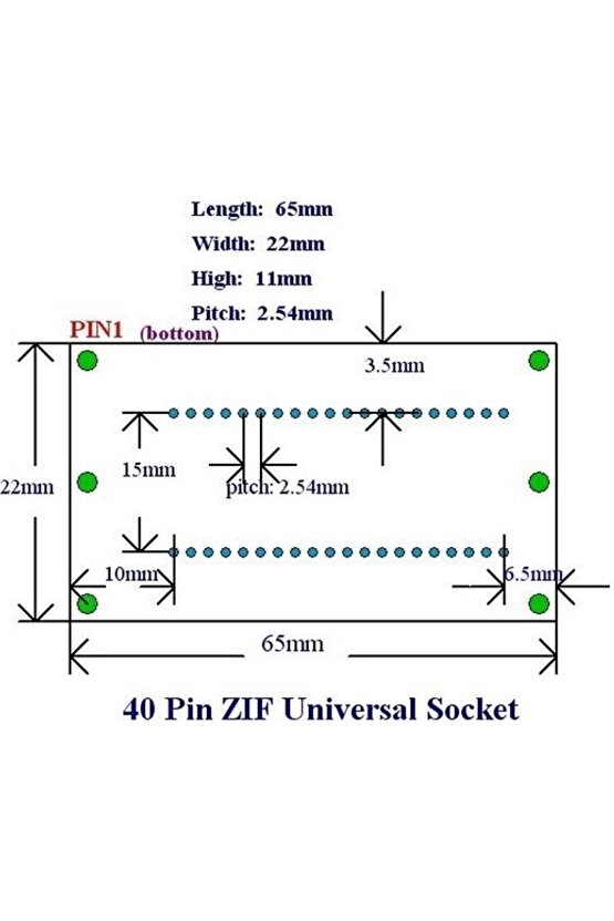 40 Pin Zif Soket Kilitli