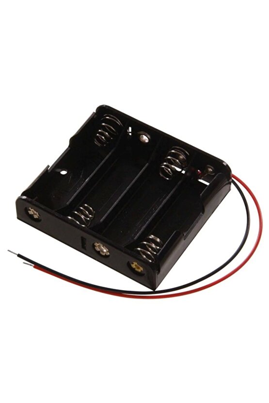 Dörtlü 4’lü Kapaksız Aa Pil Kutusu  Kablolu Aa Pil Yuvası  Kalem Pil Için