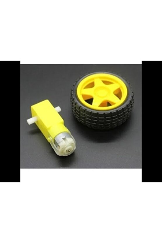 Arduino Robot Tekerlek ve DC Motor Seti - Redüktörlü Motor 250 rp