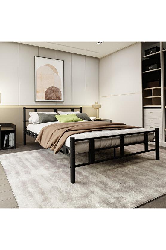 Lotus Çift Kişilik Metal Karyola A Kalite, Ses Çıkarmaz ,Ölçülü Model Karyola