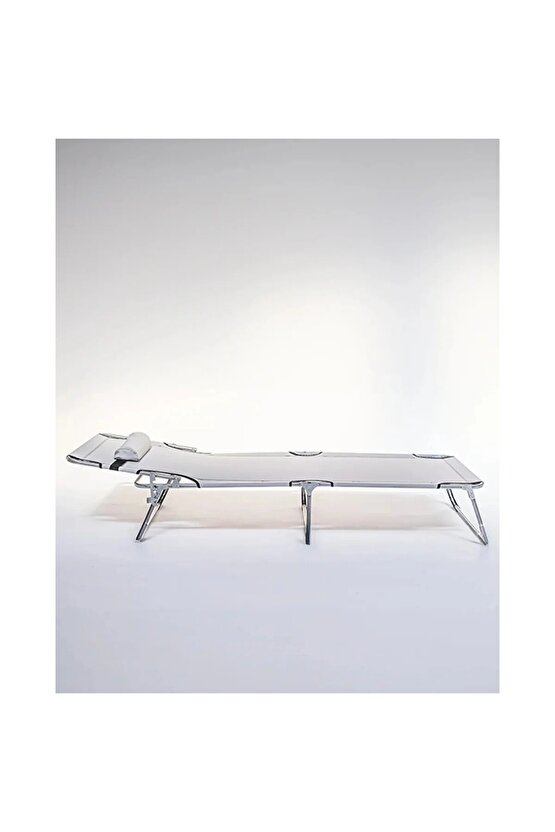 Kamp Yatağı Yastıklı Katlanır Şezlong Kampet Gri 1628