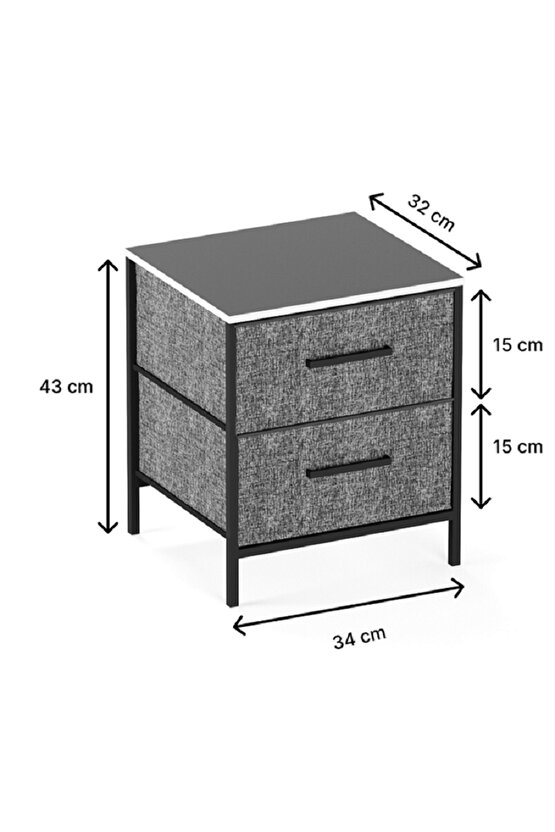 Çocuk Dolap Komodin 2 Çekmeceli Sehpa