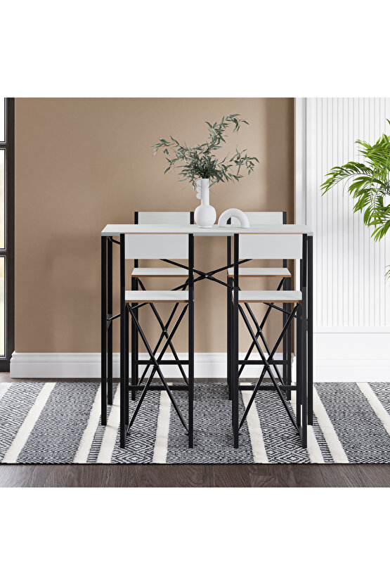 4 Kişilik Gzl Bar Masa Bar Sandalye Yemek Masa Sandalye Takımı