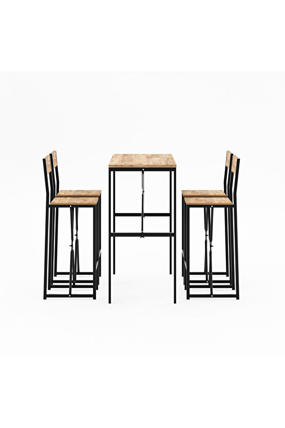 4 Kişilik Gzl Bar Masa Bar Sandalye Yemek Masa Sandalye Takımı