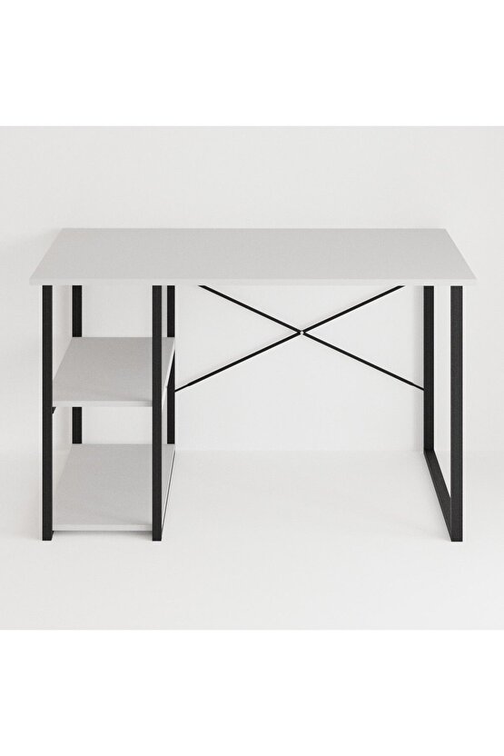 Çalışma Masası Raflı Ofis Laptop Bilgisayar Masası Çam