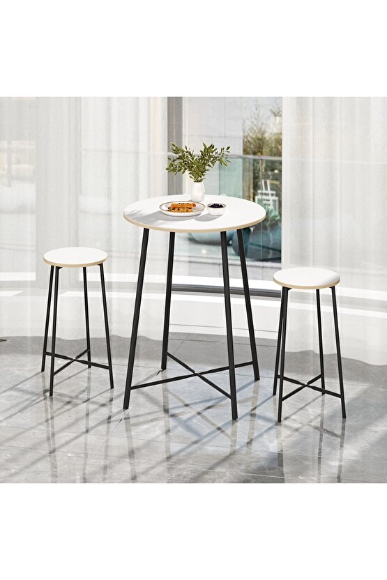 Oval 2 Kişilik Yemek Masası Bar Masası Mutfak