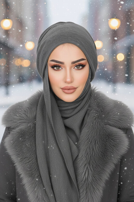 Füme Triko Kelebek Bone Şal