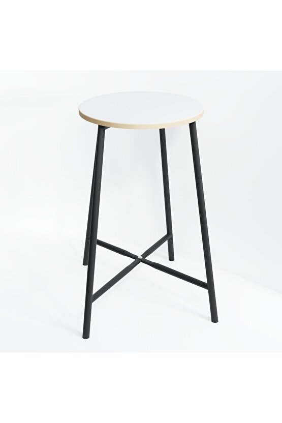 Oval 2 Kişilik Yemek Masası Bar Masası Mutfak Beyaz 1527