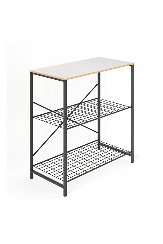 Çok Amaçlı Mutfak Rafı Bangosu Masa Geniş Beyaz 1440