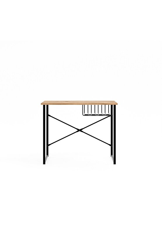 Bilgisayar Masası Raflı Çalışma Laptop Masası Çam 1341