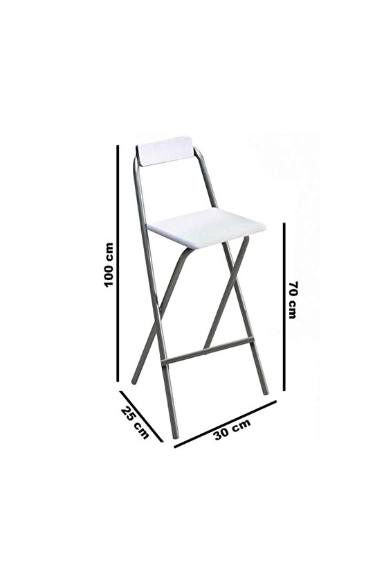 Katlanır Sandalye Bar Taburesi Katlanır Koltuk Beyaz 1021