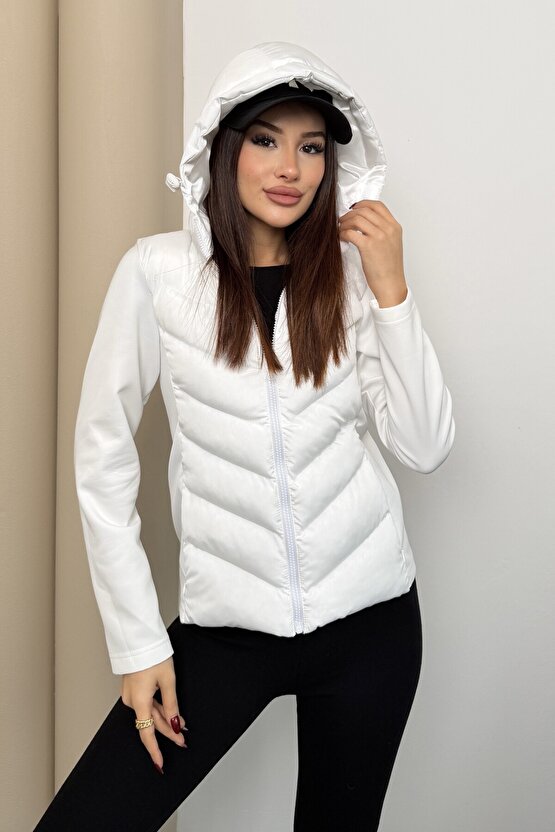 Kadın Kapüşonlu Şişme Mont Range Rover Mom Ceket