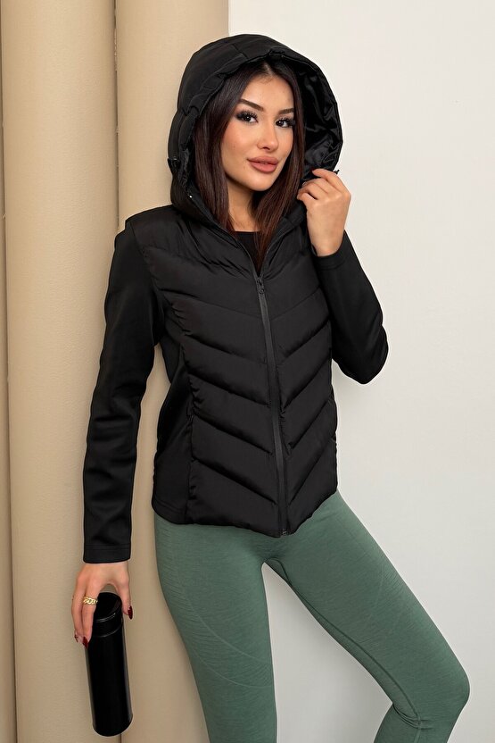 Kadın Kapüşonlu Şişme Mont Range Rover Mom Ceket